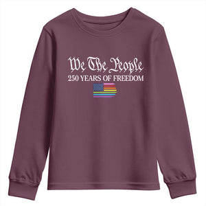 We The People Means Everyone Youth Sweatshirt LGBTQ Gay Pride Rainbow Flags TS14 Maroon Print Your Wear