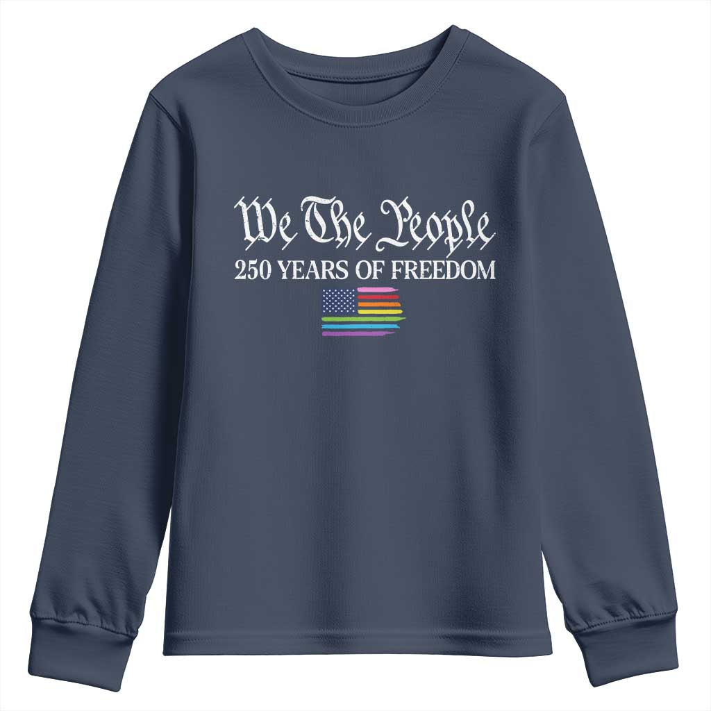 We The People Means Everyone Youth Sweatshirt LGBTQ Gay Pride Rainbow Flags TS14 Navy Print Your Wear