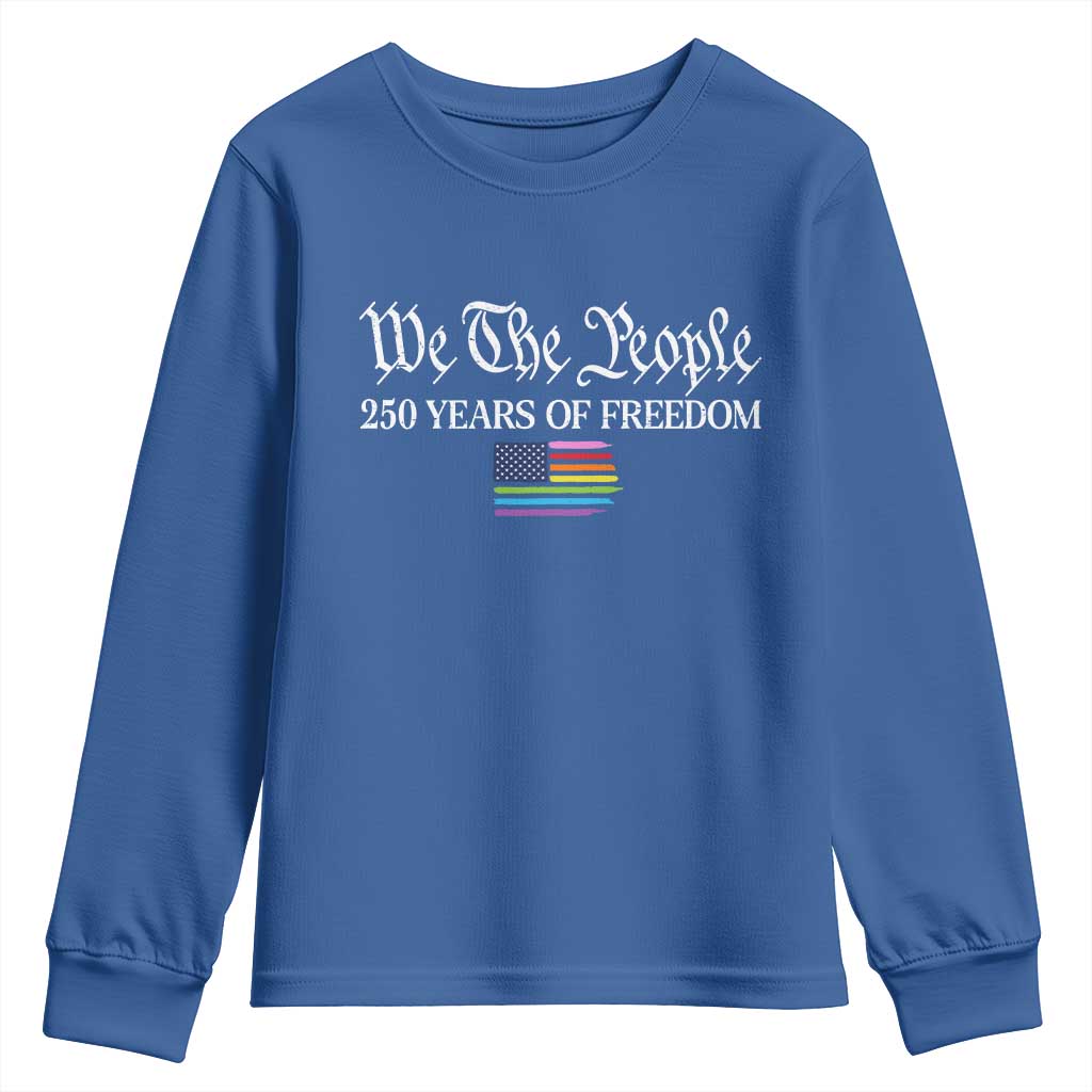 We The People Means Everyone Youth Sweatshirt LGBTQ Gay Pride Rainbow Flags TS14 Royal Blue Print Your Wear