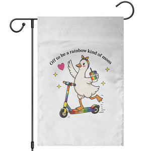 Off To Be Rainbow Kind Of Mom Garden Flag LGBTQ Goose Mom Rainbow TS14 White Print Your Wear