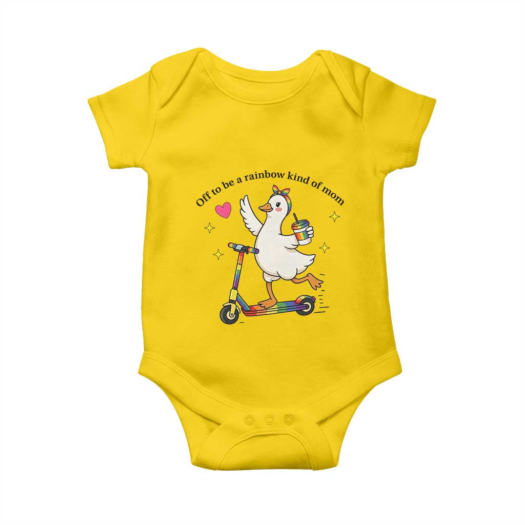 Off To Be Rainbow Kind Of Mom Baby Onesie LGBTQ Goose Mom Rainbow TS14 Daisy Print Your Wear