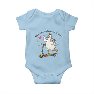 Off To Be Rainbow Kind Of Mom Baby Onesie LGBTQ Goose Mom Rainbow TS14 Light Blue Print Your Wear