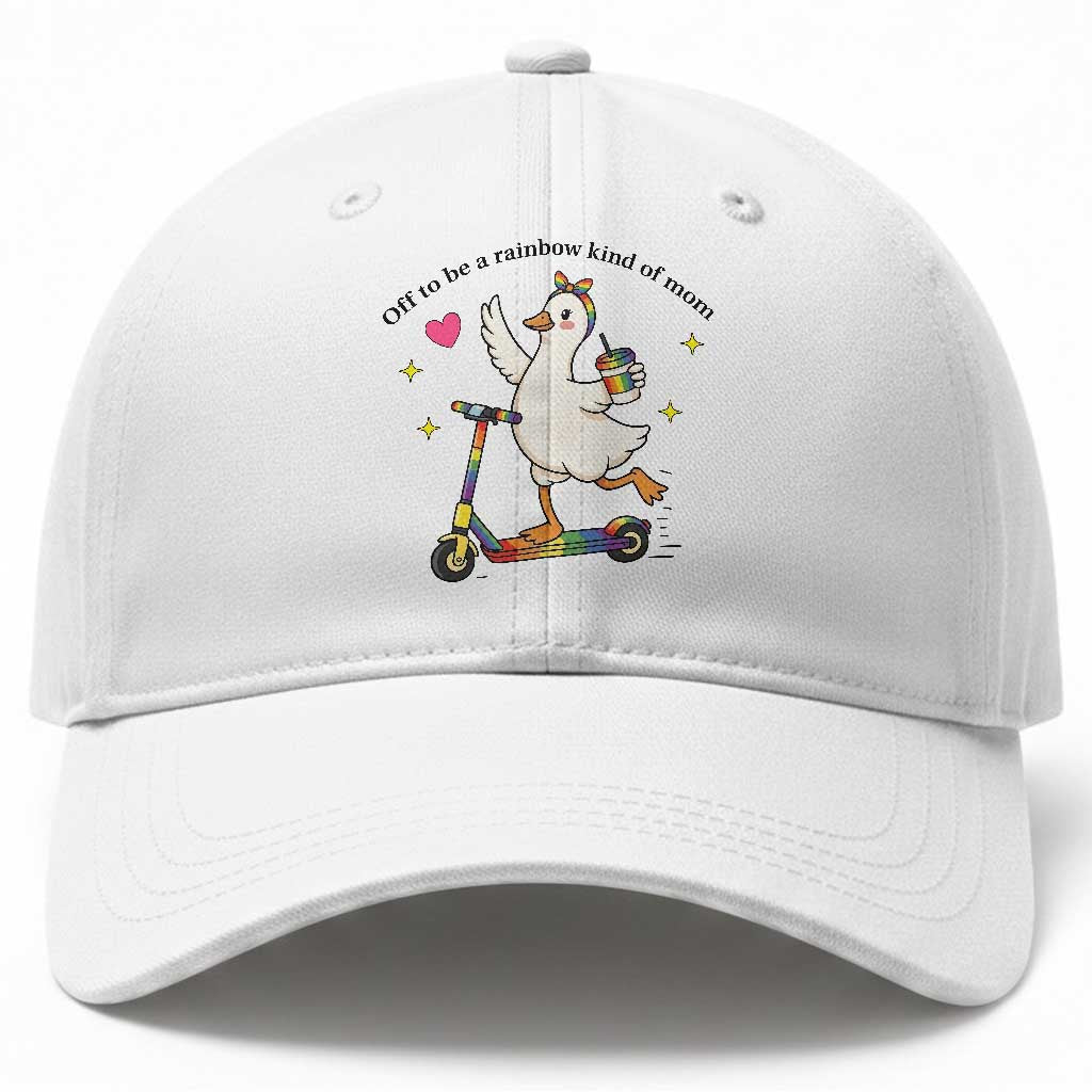 Off To Be Rainbow Kind Of Mom Baseball Cap LGBTQ Goose Mom Rainbow