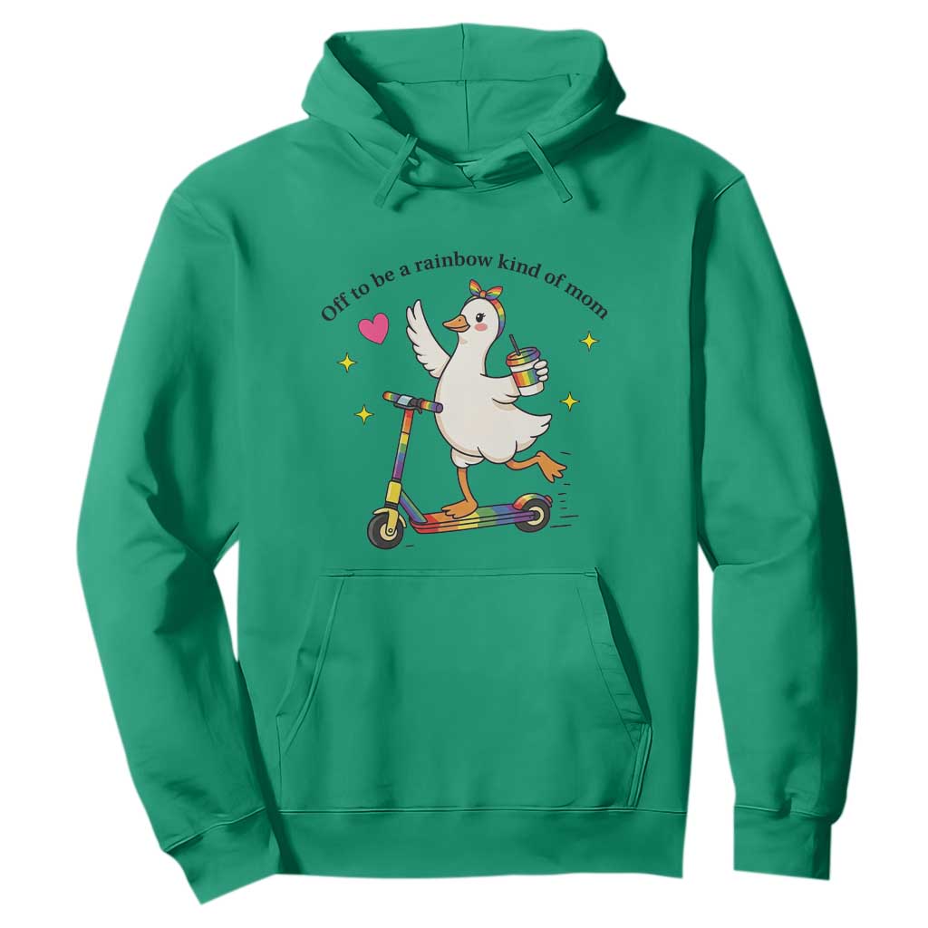 Off To Be Rainbow Kind Of Mom Hoodie LGBTQ Goose Mom Rainbow TS14 Irish Green Print Your Wear