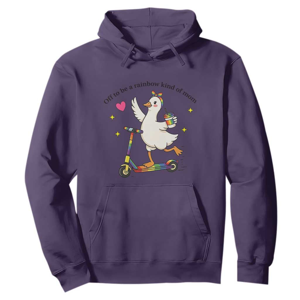 Off To Be Rainbow Kind Of Mom Hoodie LGBTQ Goose Mom Rainbow TS14 Purple Print Your Wear