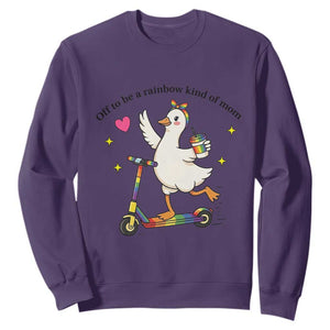 Off To Be Rainbow Kind Of Mom Sweatshirt LGBTQ Goose Mom Rainbow TS14 Purple Print Your Wear