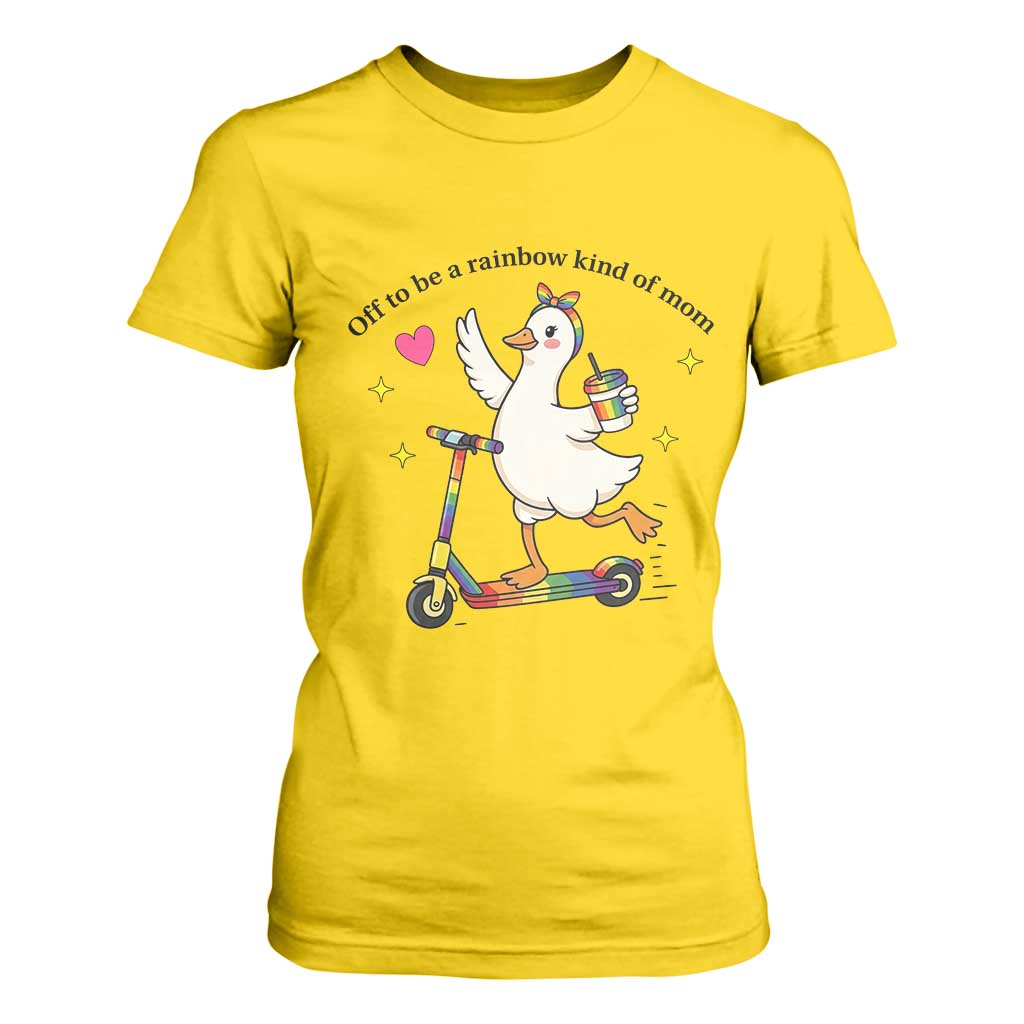Off To Be Rainbow Kind Of Mom T Shirt For Women LGBTQ Goose Mom Rainbow TS14 Daisy Print Your Wear