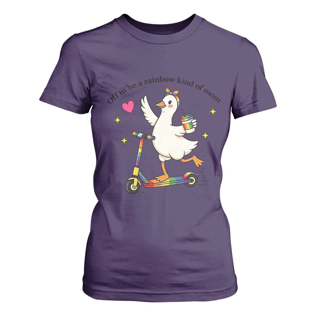 Off To Be Rainbow Kind Of Mom T Shirt For Women LGBTQ Goose Mom Rainbow TS14 Purple Print Your Wear