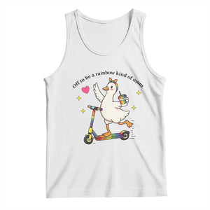 Off To Be Rainbow Kind Of Mom Tank Top LGBTQ Goose Mom Rainbow TS14 White Print Your Wear