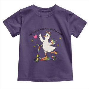 Off To Be Rainbow Kind Of Mom Toddler T Shirt LGBTQ Goose Mom Rainbow TS14 Purple Print Your Wear