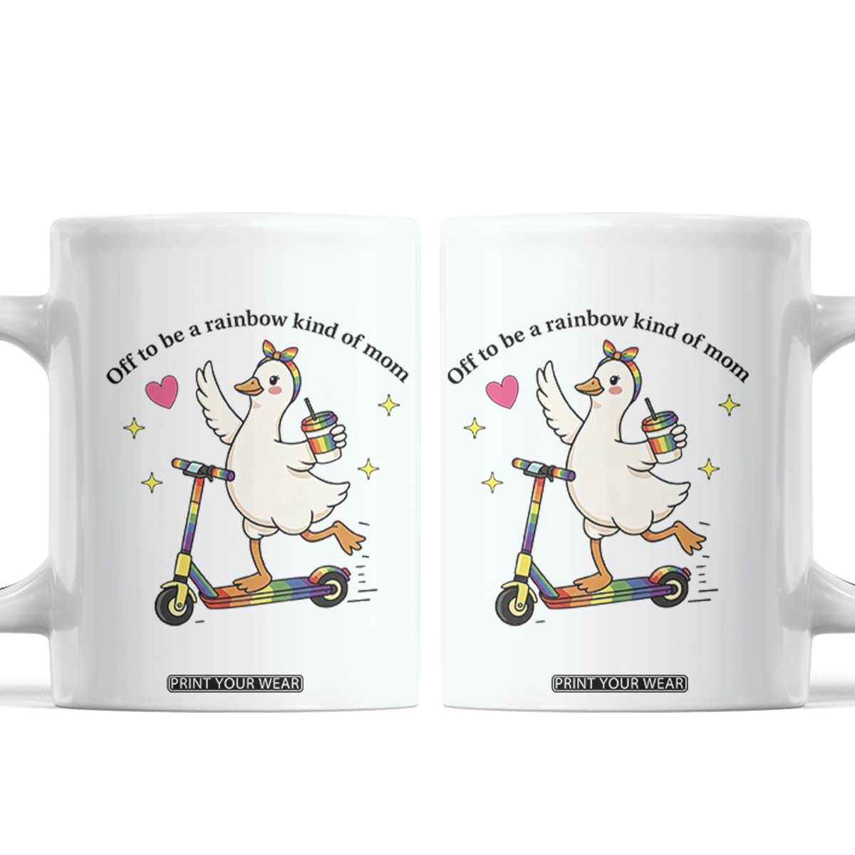 Off To Be Rainbow Kind Of Mom Coffee Mug LGBTQ Goose Mom Rainbow