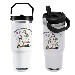 Off To Be Rainbow Kind Of Mom Flip Straw Tumbler LGBTQ Goose Mom Rainbow TS14 One Size: 30 oz White Print Your Wear