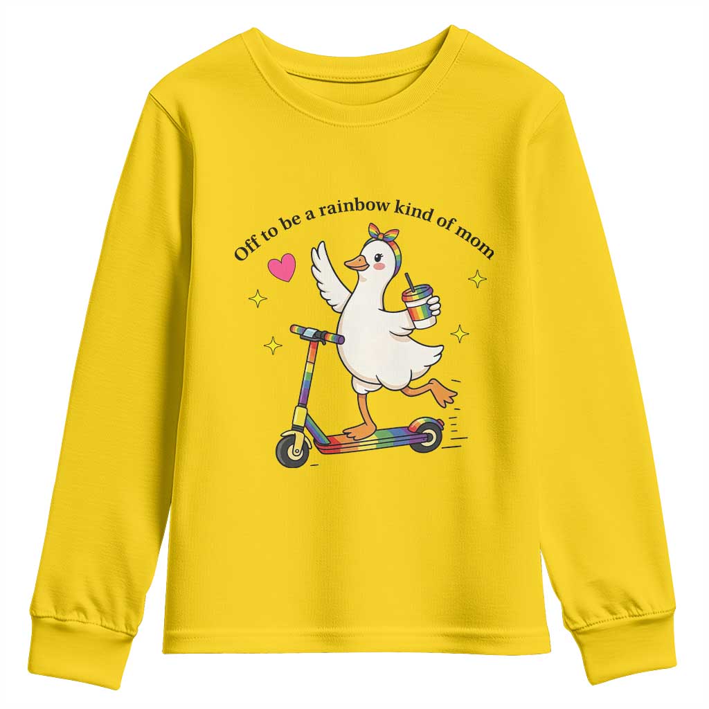 Off To Be Rainbow Kind Of Mom Youth Sweatshirt LGBTQ Goose Mom Rainbow TS14 Daisy Print Your Wear