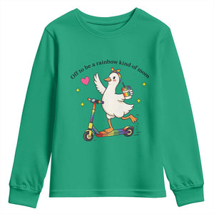 Off To Be Rainbow Kind Of Mom Youth Sweatshirt LGBTQ Goose Mom Rainbow TS14 Irish Green Print Your Wear