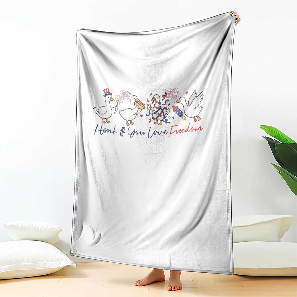 Silly Goose 4th of July Throw Blanket Honk If You Love Freedom TS14 Print Your Wear