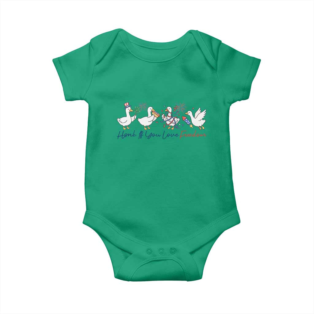 Silly Goose 4th of July Baby Onesie Honk If You Love Freedom TS14 Irish Green Print Your Wear