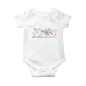 Silly Goose 4th of July Baby Onesie Honk If You Love Freedom TS14 White Print Your Wear