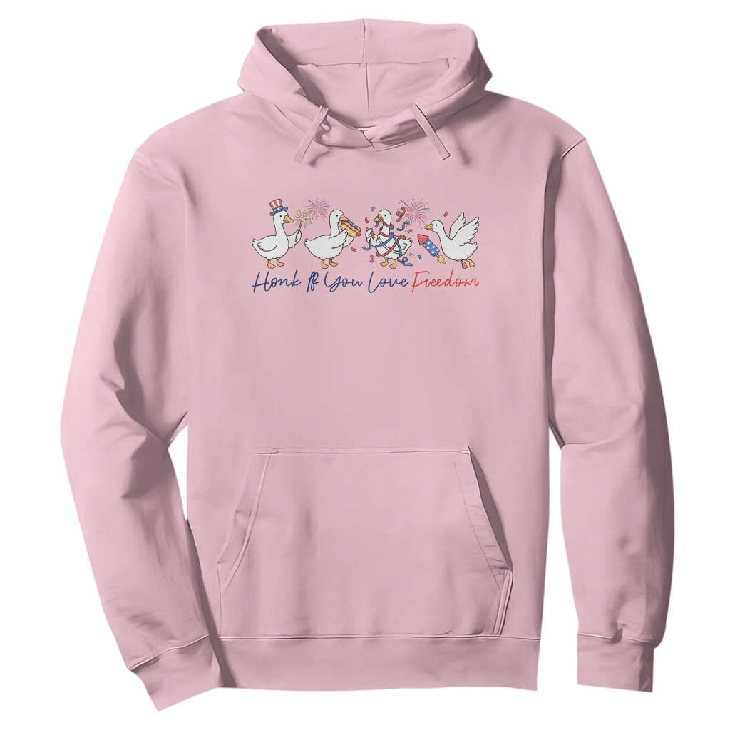 Silly Goose 4th of July Hoodie Honk If You Love Freedom TS14 Light Pink Print Your Wear