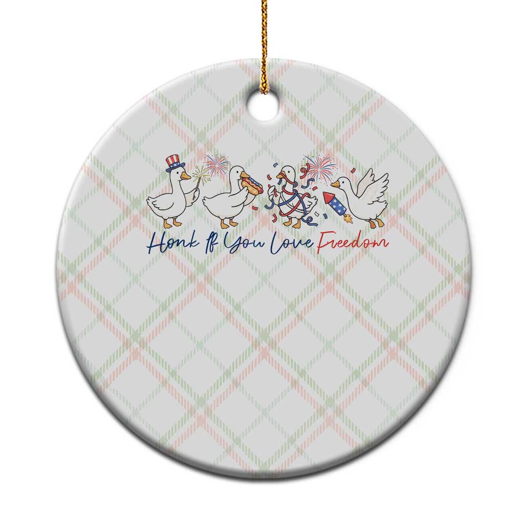 Silly Goose 4th of July Ceramic Ornament Honk If You Love Freedom TS14 1pc Christmas Plaid Print Your Wear