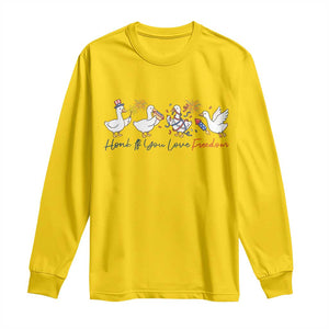 Silly Goose 4th of July Long Sleeve Shirt Honk If You Love Freedom TS14 Daisy Print Your Wear