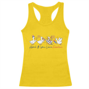 Silly Goose 4th of July Racerback Tank Top Honk If You Love Freedom TS14 Daisy Print Your Wear
