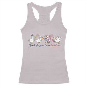 Silly Goose 4th of July Racerback Tank Top Honk If You Love Freedom TS14 Ice Gray Print Your Wear