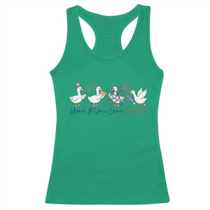 Silly Goose 4th of July Racerback Tank Top Honk If You Love Freedom TS14 Irish Green Print Your Wear