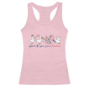 Silly Goose 4th of July Racerback Tank Top Honk If You Love Freedom TS14 Light Pink Print Your Wear
