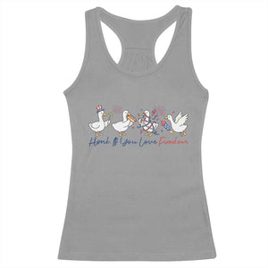 Silly Goose 4th of July Racerback Tank Top Honk If You Love Freedom TS14 Sport Gray Print Your Wear