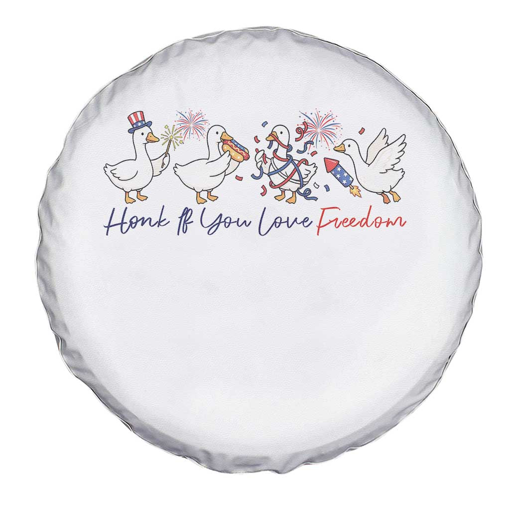 Silly Goose 4th of July Spare Tire Cover Honk If You Love Freedom TS14 Print Your Wear