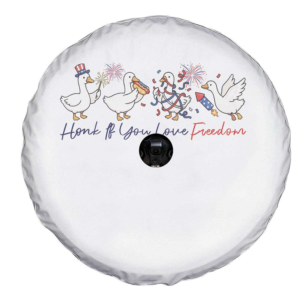 Silly Goose 4th of July Spare Tire Cover Honk If You Love Freedom TS14 Print Your Wear