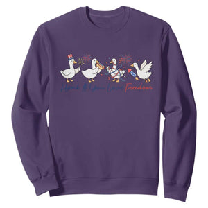 Silly Goose 4th of July Sweatshirt Honk If You Love Freedom TS14 Purple Print Your Wear