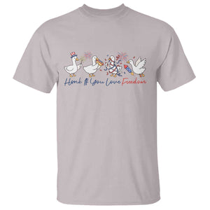 Silly Goose 4th of July T Shirt Honk If You Love Freedom TS14 Ice Gray Print Your Wear