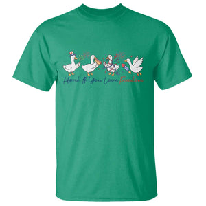 Silly Goose 4th of July T Shirt Honk If You Love Freedom TS14 Irish Green Print Your Wear