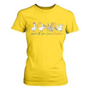 Silly Goose 4th of July T Shirt For Women Honk If You Love Freedom TS14 Daisy Print Your Wear