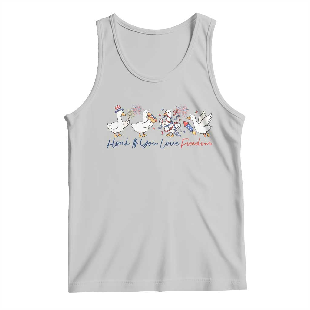 Silly Goose 4th of July Tank Top Honk If You Love Freedom TS14 Ash Print Your Wear