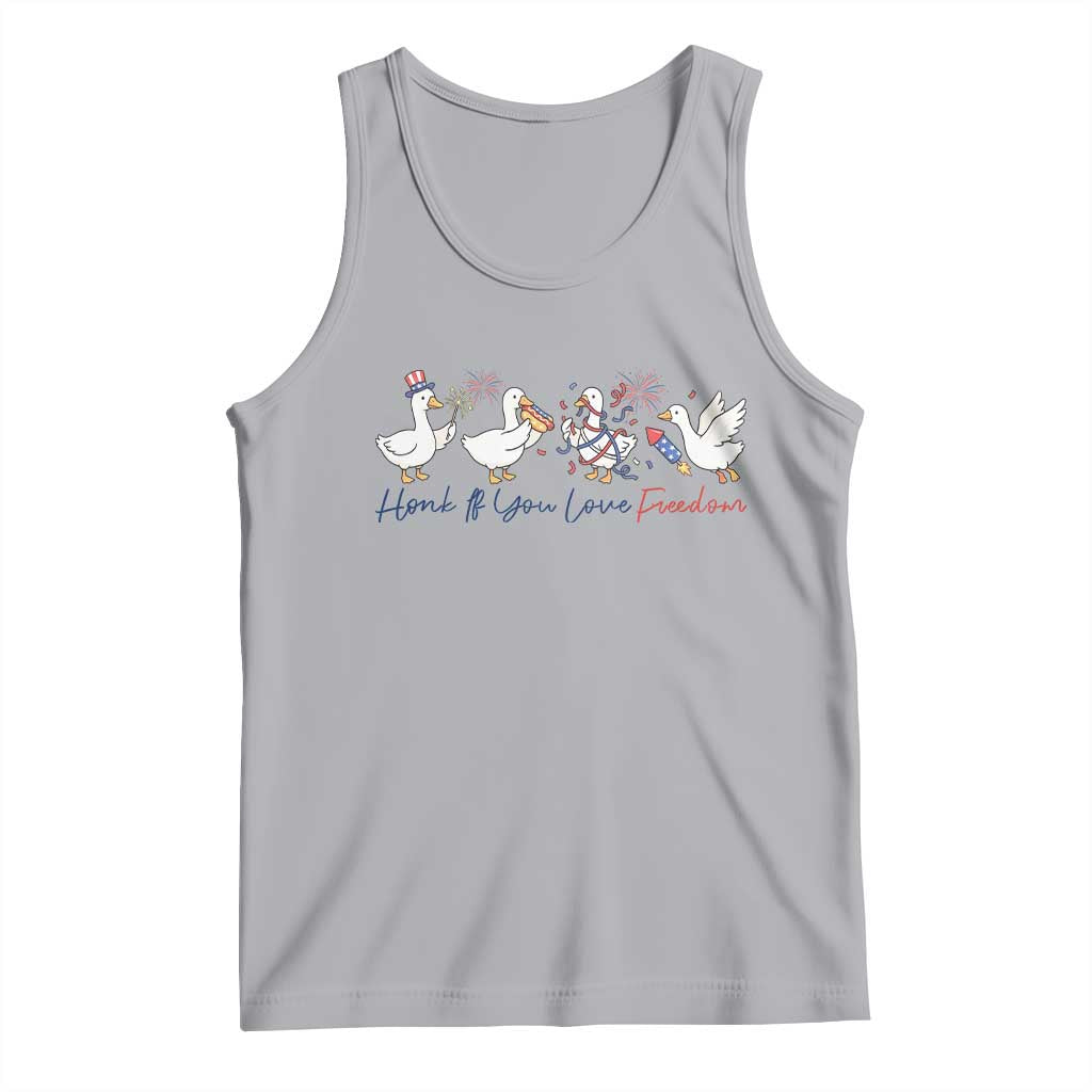 Silly Goose 4th of July Tank Top Honk If You Love Freedom TS14 Athletic Heather Print Your Wear