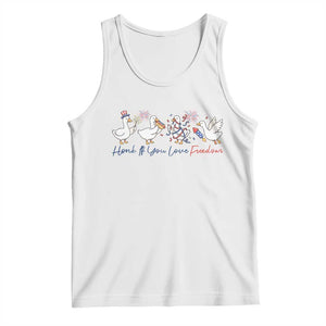 Silly Goose 4th of July Tank Top Honk If You Love Freedom TS14 White Print Your Wear