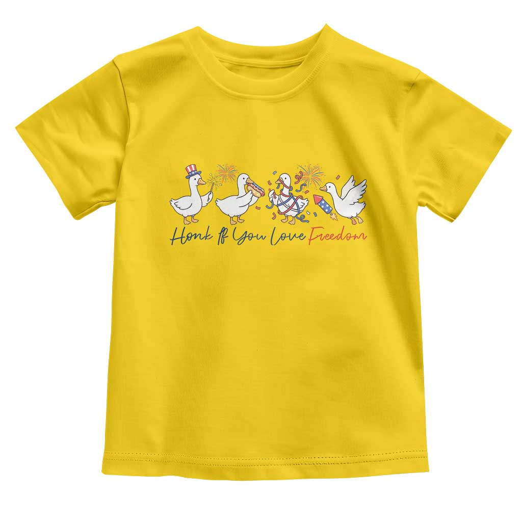 Silly Goose 4th of July Toddler T Shirt Honk If You Love Freedom TS14 Daisy Print Your Wear