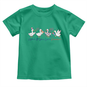 Silly Goose 4th of July Toddler T Shirt Honk If You Love Freedom TS14 Irish Green Print Your Wear