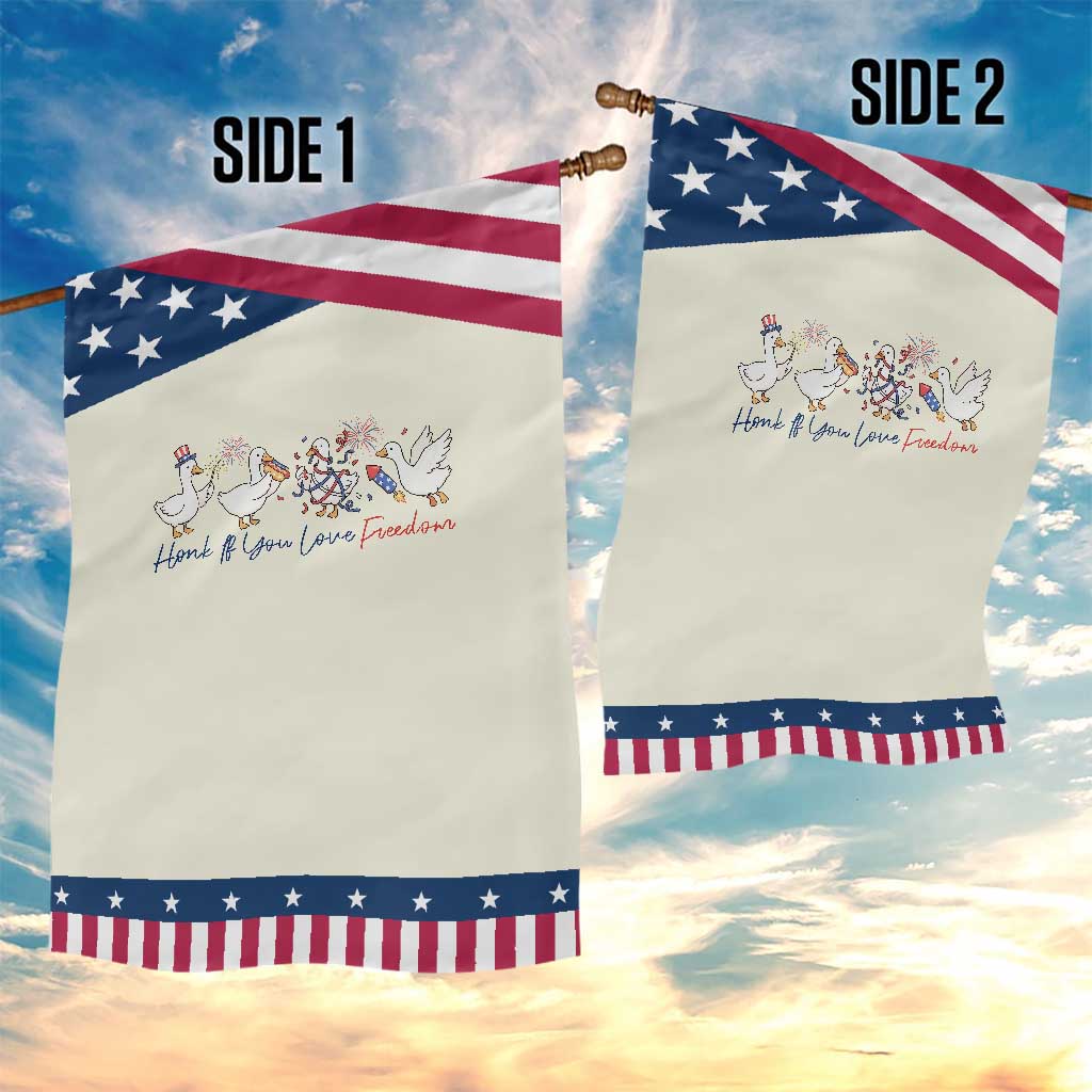 Silly Goose 4th of July Patriotic Garden Flag Honk If You Love Freedom