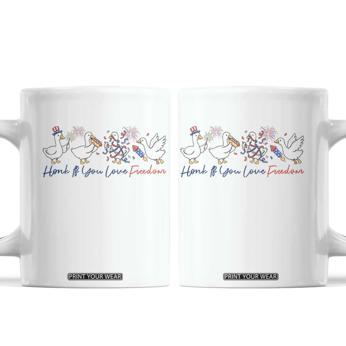 Silly Goose 4th of July Coffee Mug Honk If You Love Freedom