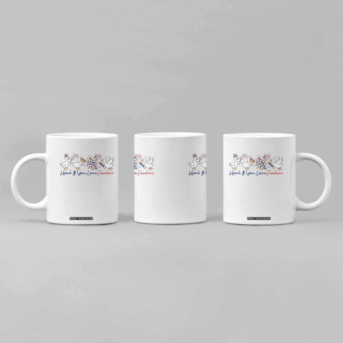 Silly Goose 4th of July Coffee Mug Honk If You Love Freedom TS14 Print Your Wear