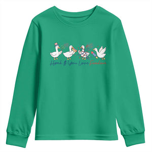 Silly Goose 4th of July Youth Sweatshirt Honk If You Love Freedom TS14 Irish Green Print Your Wear