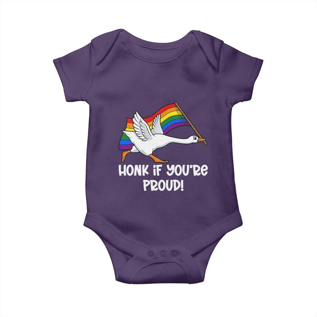 Silly Goose LGBTQ Rainbow Baby Onesie Honk If You're Proud TS14 Purple Print Your Wear