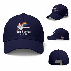 Silly Goose LGBTQ Rainbow Baseball Cap Honk If You're Proud