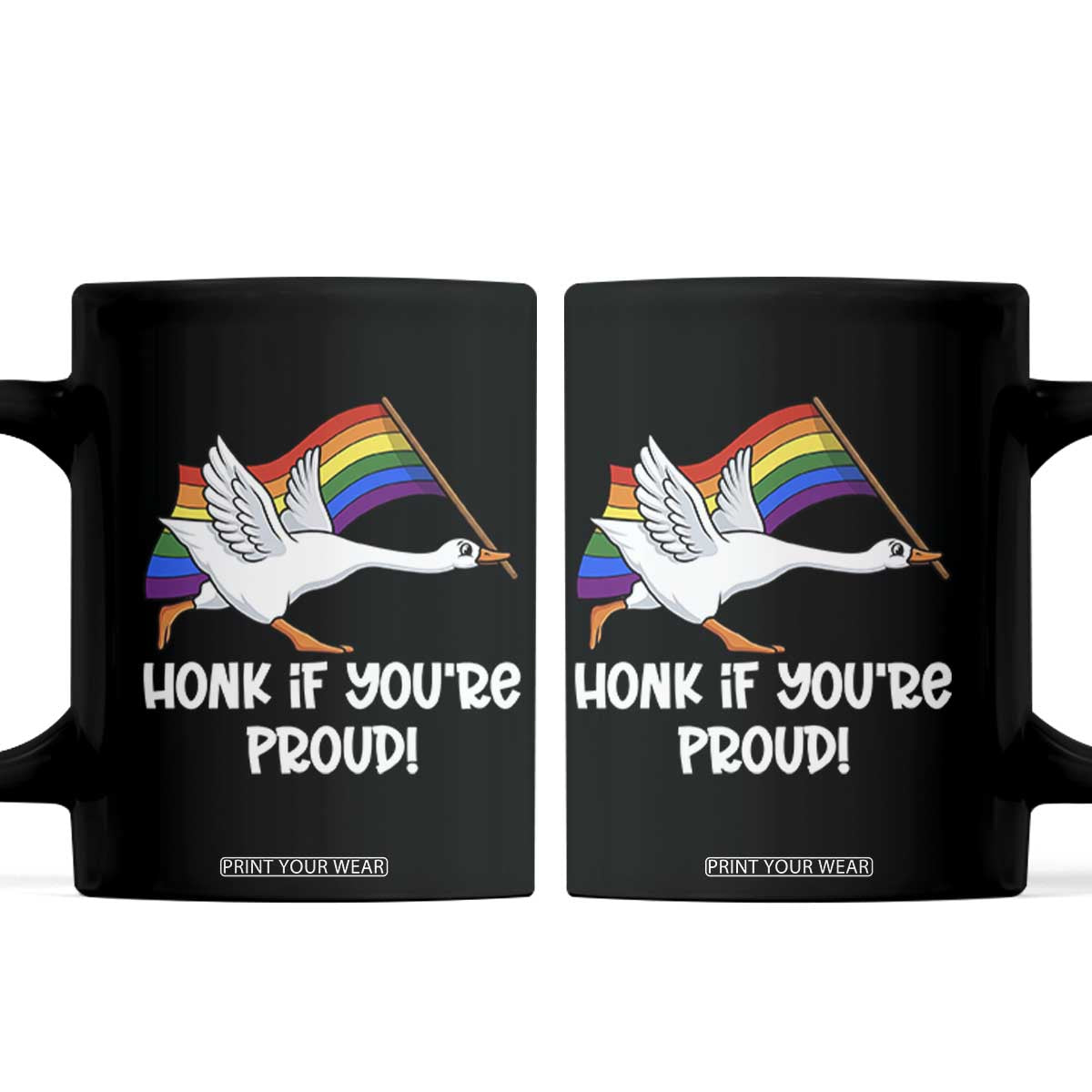 Silly Goose LGBTQ Rainbow Coffee Mug Honk If You're Proud