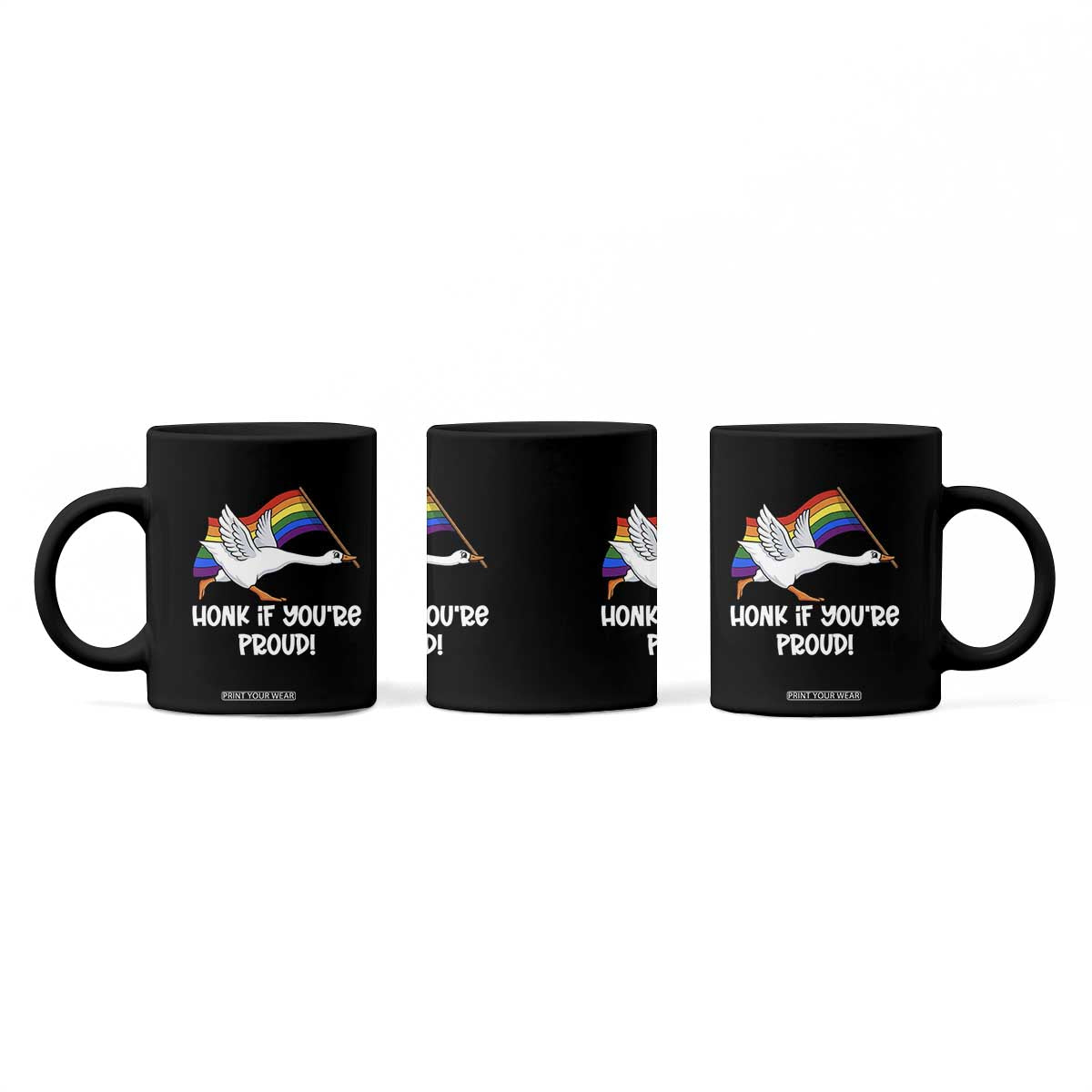 Silly Goose LGBTQ Rainbow Coffee Mug Honk If You're Proud