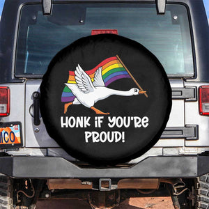 Silly Goose LGBTQ Rainbow Spare Tire Cover Honk If You're Proud TS14 No hole Black Print Your Wear