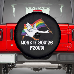 Silly Goose LGBTQ Rainbow Spare Tire Cover Honk If You're Proud TS14 Black Print Your Wear